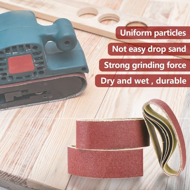 5pcs Abrasive Sanding Belts 65x410mm 40-120 Grit Sander Belt Sander Attachment Grinder for Polisher Power Tool Accessory