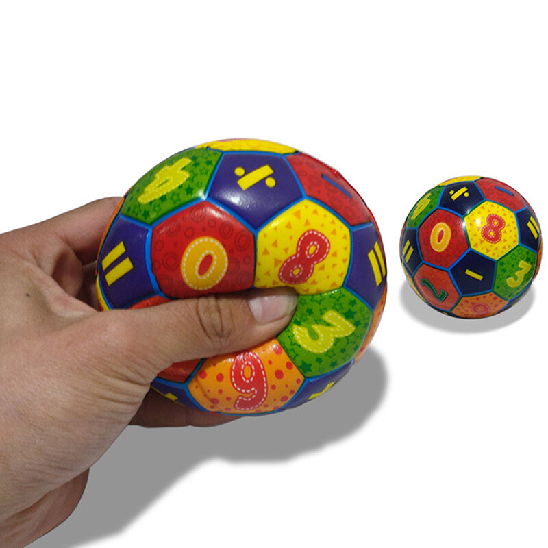 Bola elástica macia sólida para crianças, brinquedos digitais de futebol, educação infantil, descompressão, 6,3 cm, 1pc