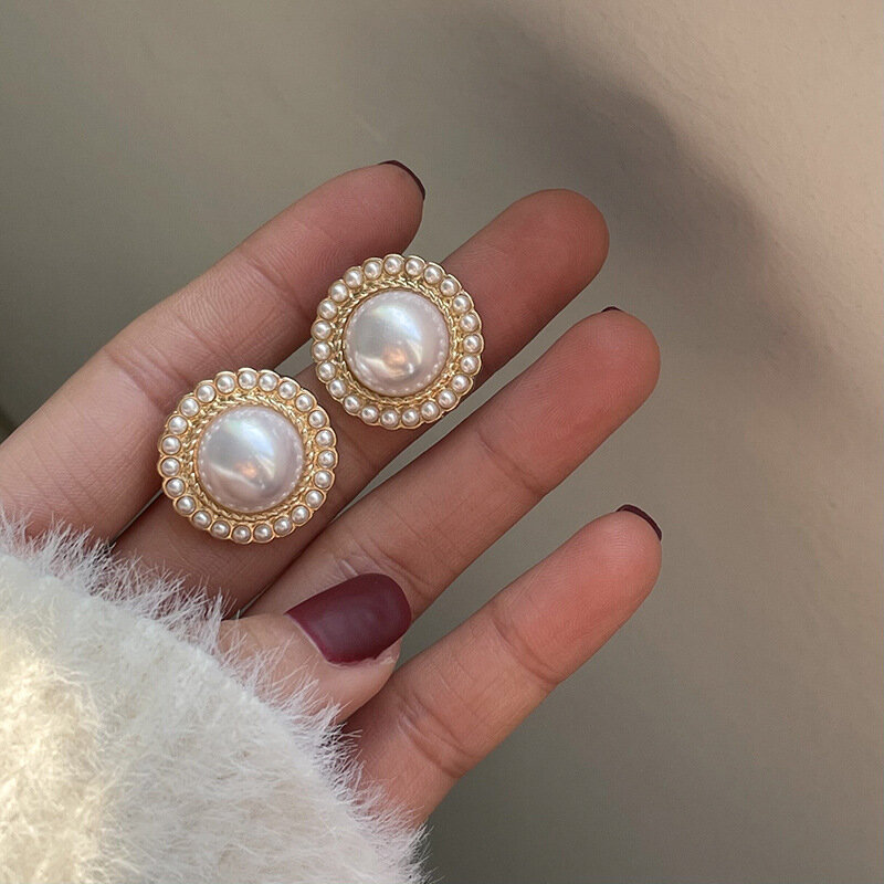 Mode Böhmischen Große Perle Stud Ohrring Maskottchen Ornamente Für Frauen valentinstag Zubehör Geschenk Großhandel E0245