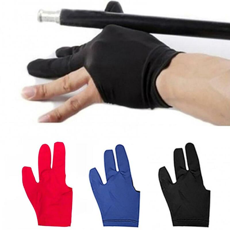 Левая рука, спандекс, искусственная кожа, перчатка для бассейна, открытая левая рука, снукер с тремя пальцами, бильярдная перчатка