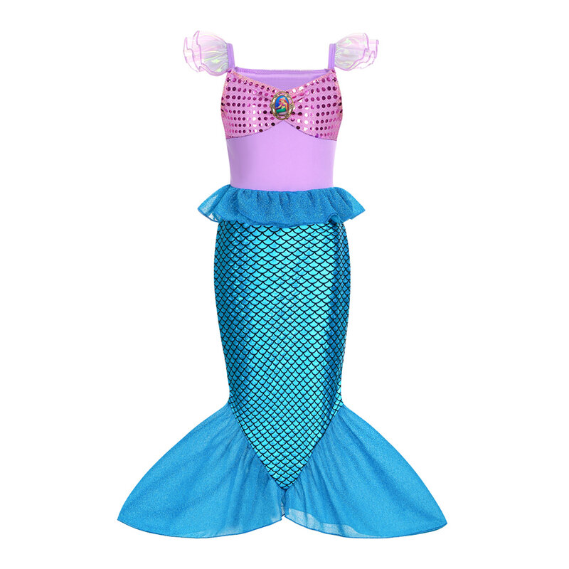 Meisje Mermaid Jurk Prinses Kostuum Halloween Cosplay Verjaardag Kleding Voor Kid Carnaval Party Gift 2023 2-10T