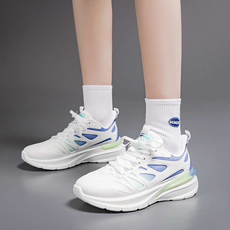 Zapatillas deportivas versátiles para hombre y mujer, zapatos blancos ligeros para correr, transpirables, de malla, 2024
