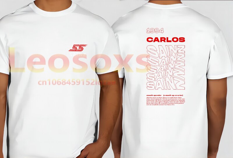 [TEW] t-shirt da uomo in puro cotone con stampa Casual da uomo thomas Sainz f1 Racing Leosoxs manica corta da donna comoda e Versatile