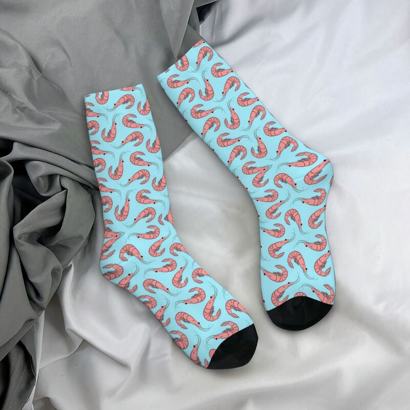 Носки с креветочками, Супермягкие чулки в стиле Харадзюку, всесезонные длинные носки, аксессуары для мужчин и женщин, подарок на день рождения