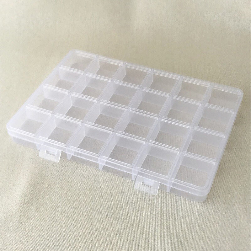 Praktische 24 Gitter fach Kunststoff transparente Aufbewahrung sbox Schmuck Ohrring Perle Schrauben halter Fall Display Organizer Container