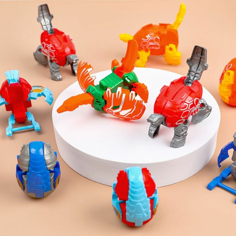 Uova di dinosauro di plastica che trasformano il giocattolo divertente creativo tirannosauro dinosauro Robot modello di dinosauro educativo precoce