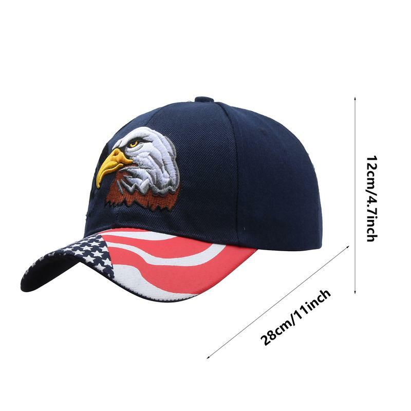 Flag Baseball Caps Cool Breathable Eagle And Flag Camo Trucker Hat Sun Protection Hat Outdoor Sports Caps Patriotic Embroidered