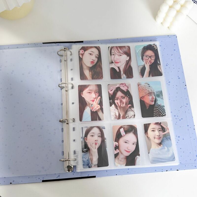 Solid Color A5 Kpop Photocard Binder Collect Book 9 Grids 4 Grids Splashing Ink Idol Album Shell Book Jacket Loose-leaf