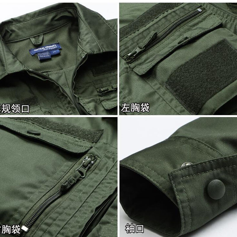 Conjuntos tácticos de verano para hombre, camisas militares de manga larga con múltiples bolsillos, transpirables, para entrenamiento de combate, pantalones Cargo