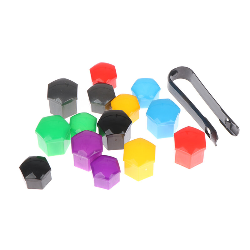 20pcs 17/19mm Roda Lug Nut Center Cover Caps + Removal Tool Geral Car Decoration Parts Car Motorcycle Accessories