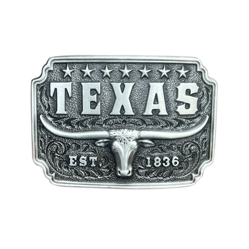 Hebilla de cinturón de cabeza de toro de Texas, estilo occidental