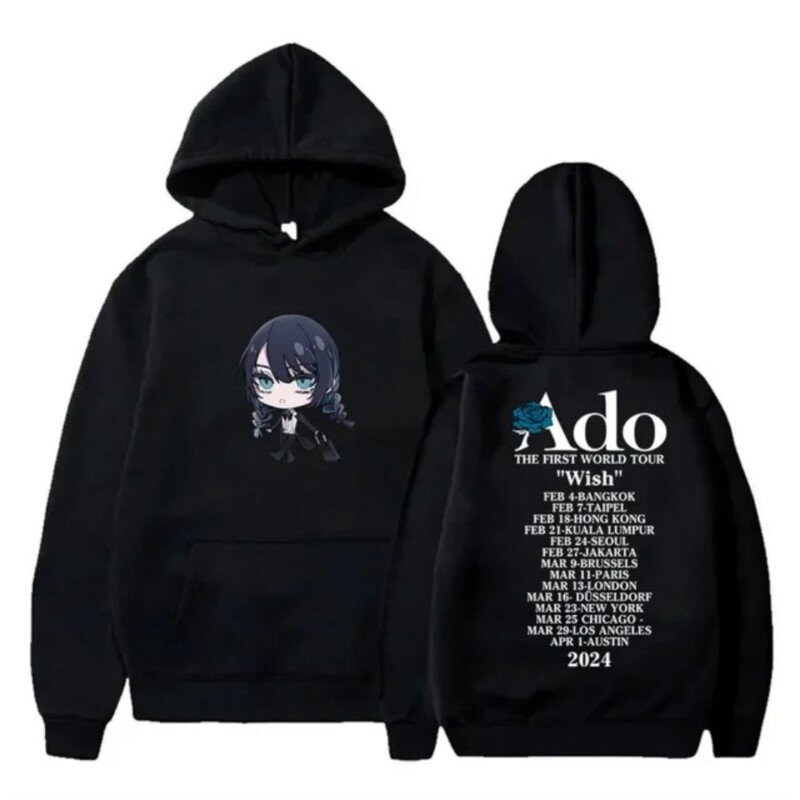 Ado Wish Hoodies World Tour Logo Merch Winter For Men/Women Unisex Casuals Long Sleeve Sweatshirt Streetwear