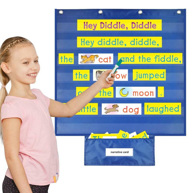 Calendar Pocket Chart Blue Pocket Chart For Classroom Or Home Use Calendar Pocket Chart No Cards For Daily Schedule Class