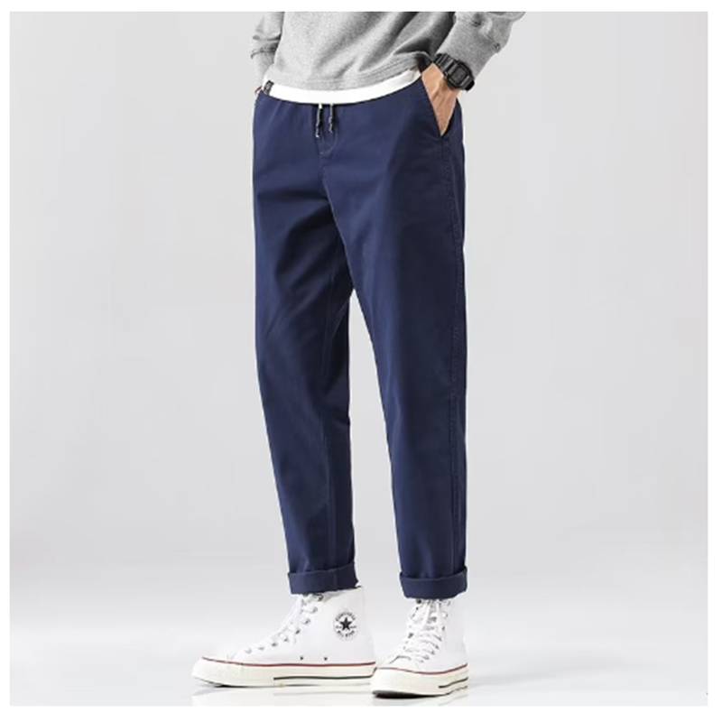 2023 nowe wiosenno-letnie spodnie dresowe dla mężczyzn moda biznesowa Slim Fit cienkie proste spodnie do odzieży męskiej J0006