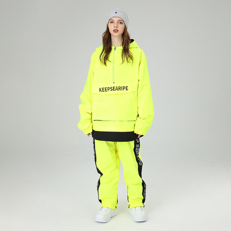 SEARIPE 여성용 스키 슈트 세트, 보온 의류, 스웻셔츠, 방수 겨울 따뜻한 재킷, 스노보드 후드 바지, 야외 장비