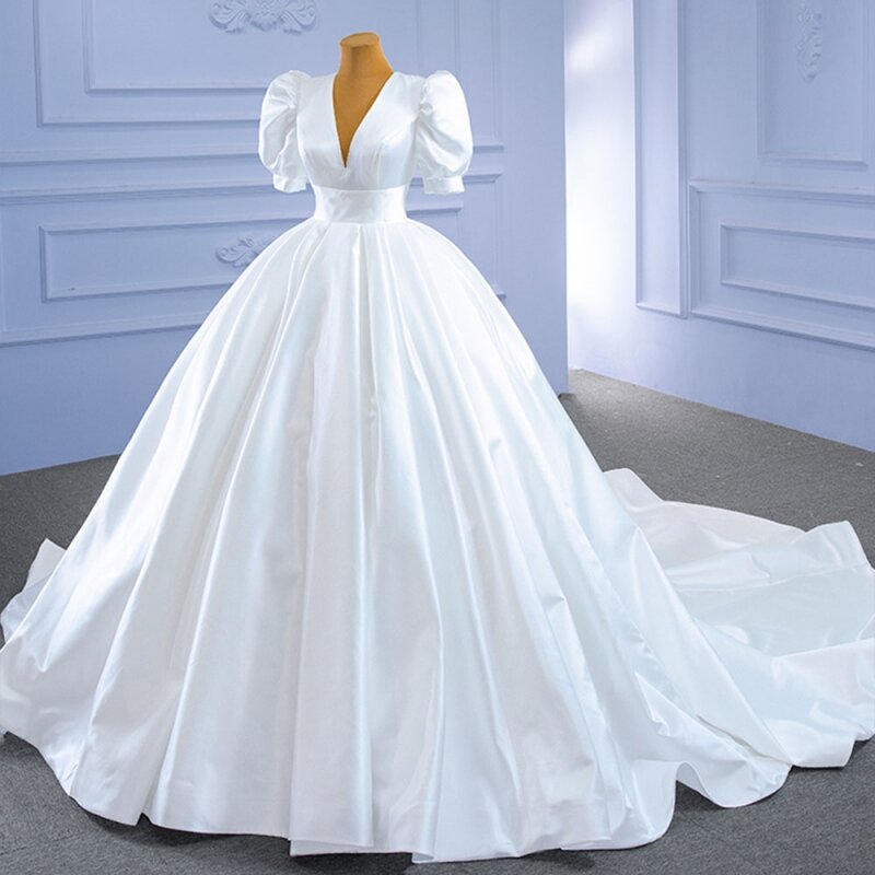 Новое поступление, бальное платье с V-образным вырезом и коротким рукавом, свадебное платье, Vestido De Noiva