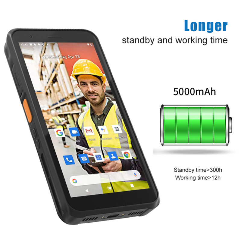 Android 10 Rugged Handheld PDA 2D Barcode Scanner Full Touch Screen 5.7" WiFi & 4G LTE for Warehouse Inventory & Assets Tracking