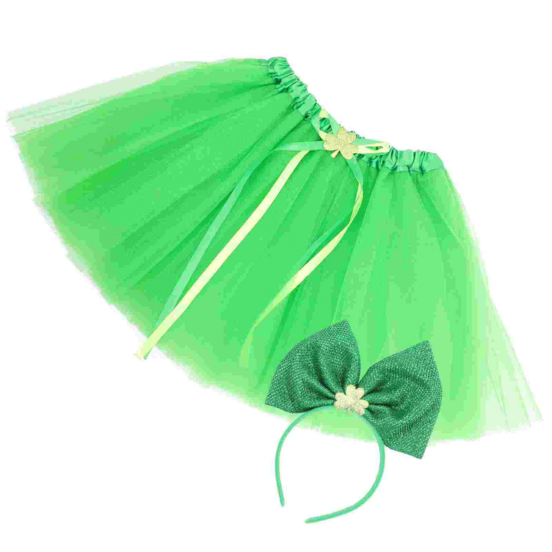 Girl Outfits Party Clothes St Patricks Day Headband Make up Dress for Kids Cosplay Prop Costumes Child