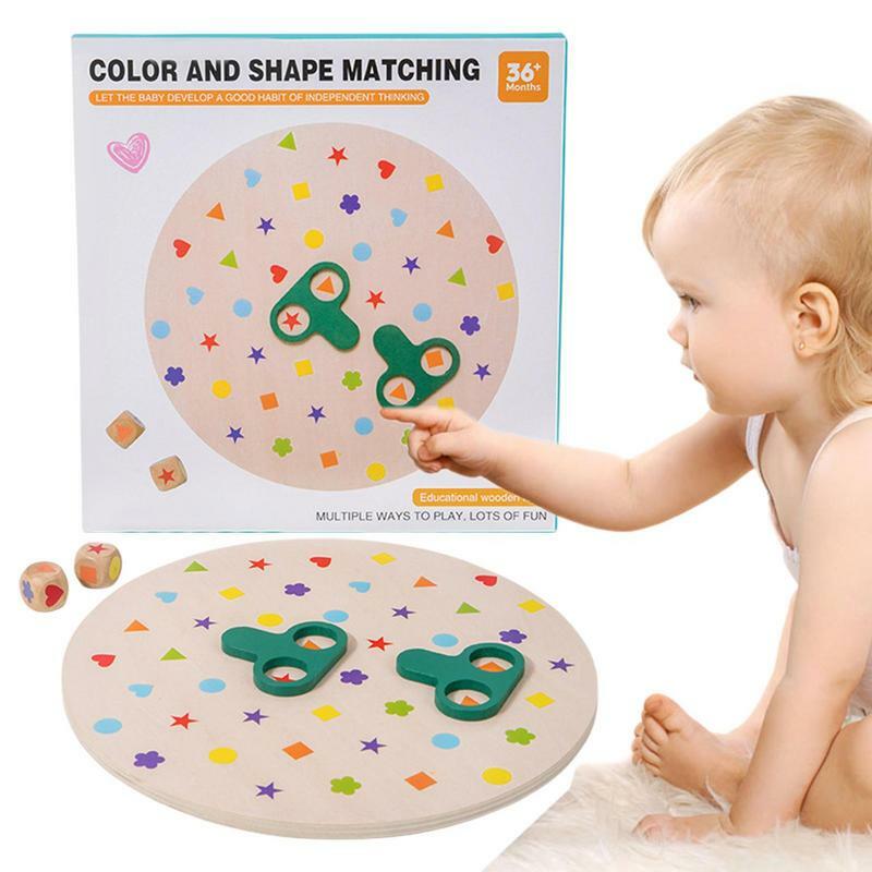 어린이 기하학적 모양 컬러 매칭 퍼즐, 몬테소리 학습 교육 인터랙티브 배틀 게임 장난감, 3 세 이상 아기