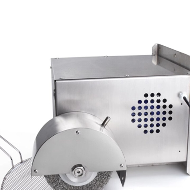 Komercyjna maszyna do czyszczenia siatki blacha do pieczenia i grilla montowana na ścianie elektryczna dwufunkcyjna dwugłowikowa maszyna do czyszczenia siatki