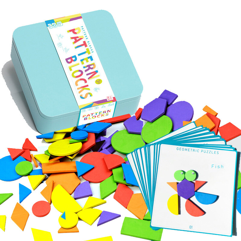 144 قطعة لعبة تجميع مغناطيسية لعب الاطفال مجلس لعبة ثلاثية الأبعاد لغز الطفل مونتيسوري لعبة تعليمية للأطفال شكل هندسي مع صندوق الحديد