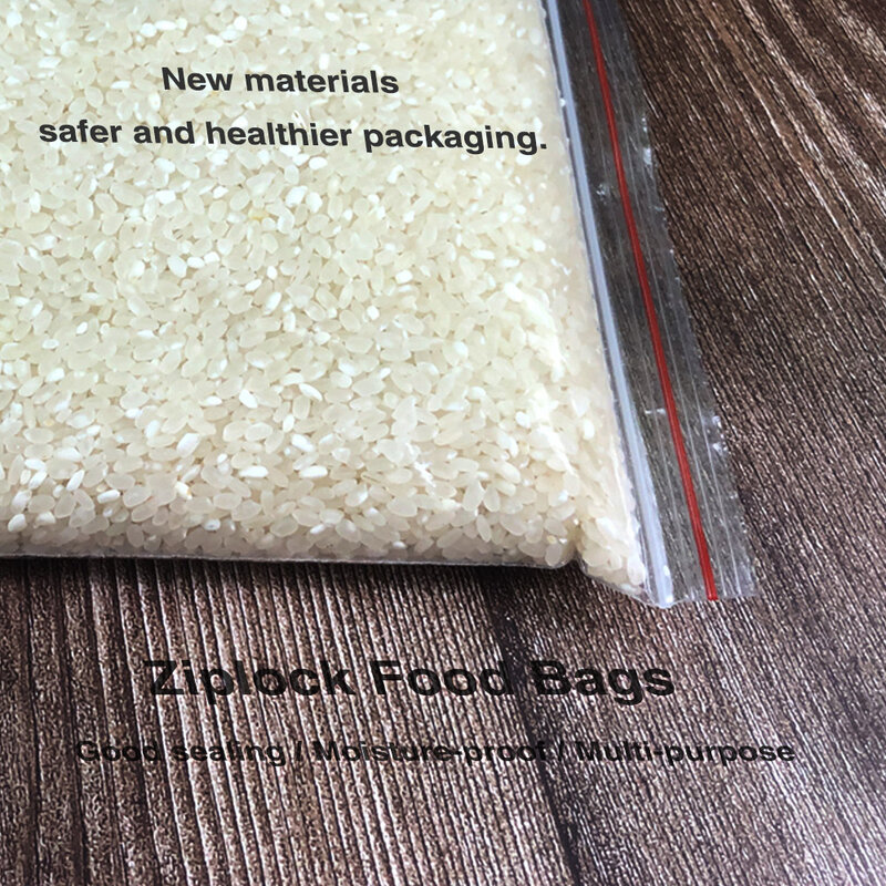 100PCS/Pack Resealable Zip Lock Bags Self Seal Clear Plastic Poly Bag Food Storage Package Reclosable Vacuum Fresh Organize Bag