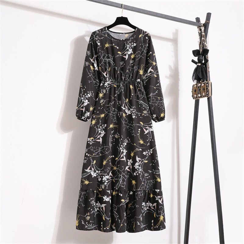 Long Dress Women\\\\\\\'s Dress Skin-friendly Spring Summer Beach Party Breathable Casual Floral Printed Full Sleeve
