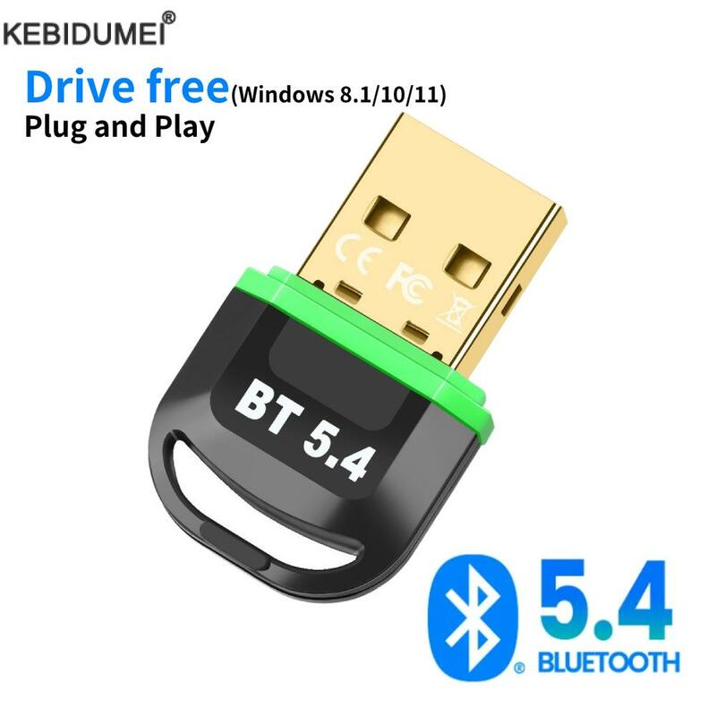 Adaptor Bluetooth untuk Pc Usb Bluetooth 5.4 penerima Dongle Bluetooth 5.3 untuk Speaker Mouse Keyboard musik pemancar Audio