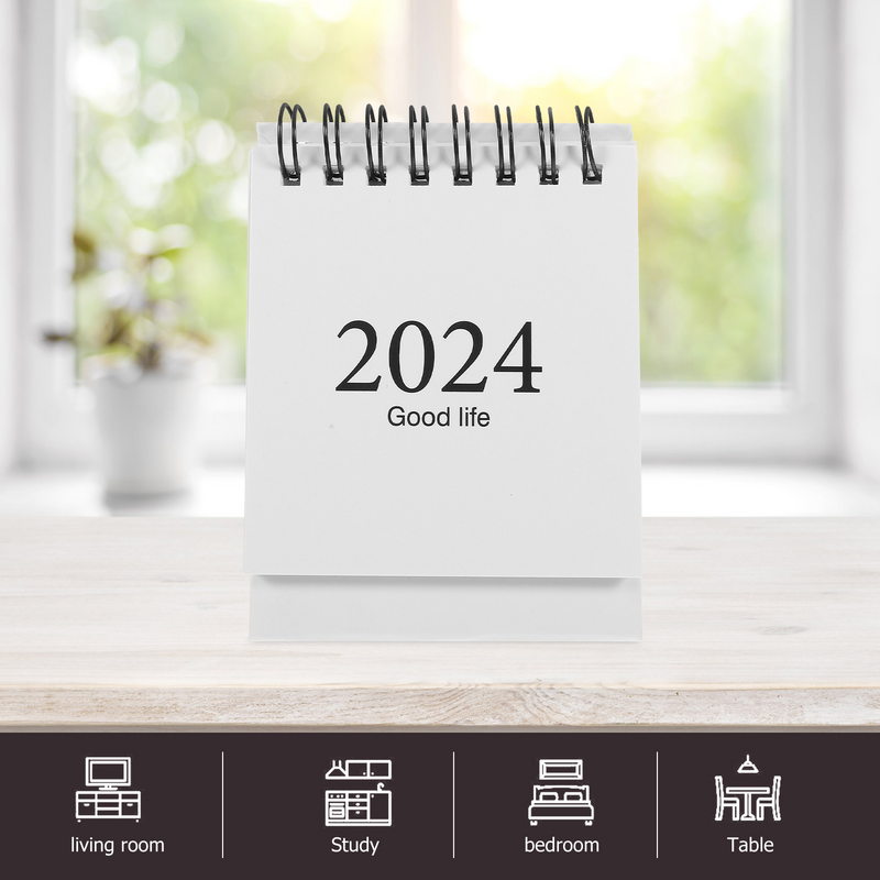 ミニチュアデスクカレンダー、ポータブルカレンダー、シンプルなスタイル、ミニデスク、2024