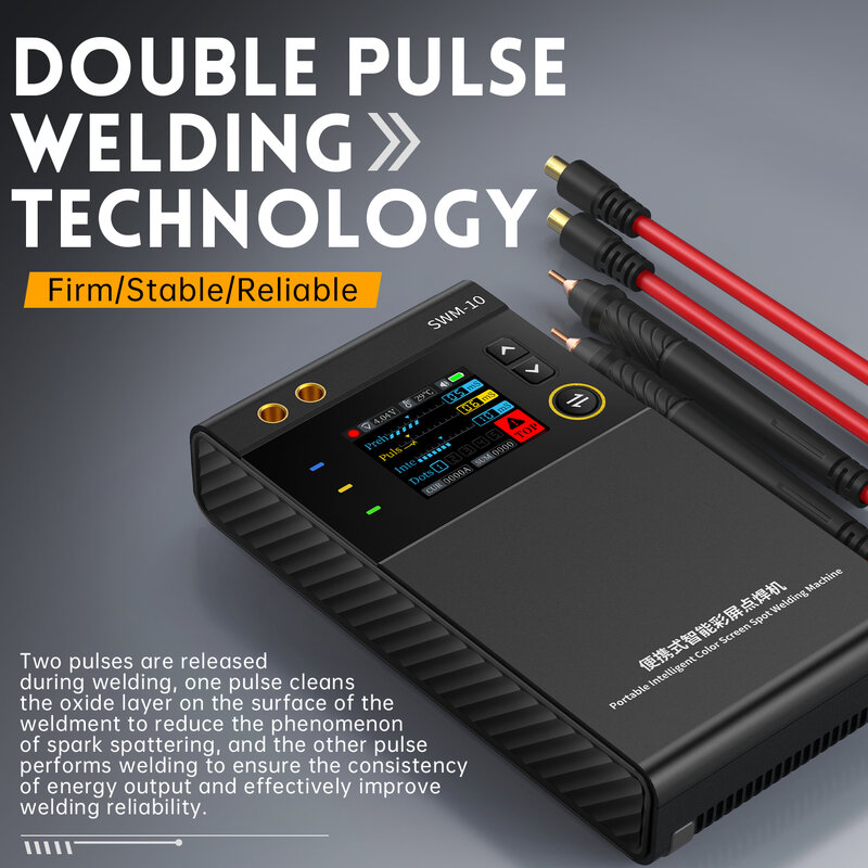 FNIRSI SWM-10 saldatrice portatile portatile batteria saldatrice a punti TFT schermo a colori fai da te MAX 0.25mm nichel Sheet 18650 batteria