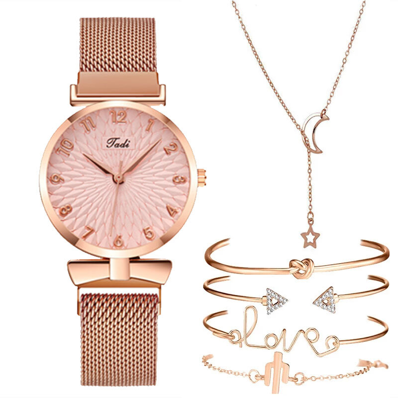 Роскошные женские часы, элегантные женские наручные часы с магнитной сеткой, браслет с цветами, женские часы, Montre Femme Reloj Mujer