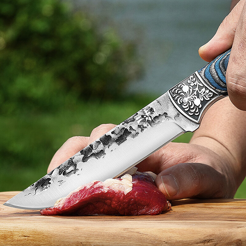Кованый нож мясника, кухонный резец из нержавеющей стали, для резки фруктов, для кемпинга на открытом воздухе