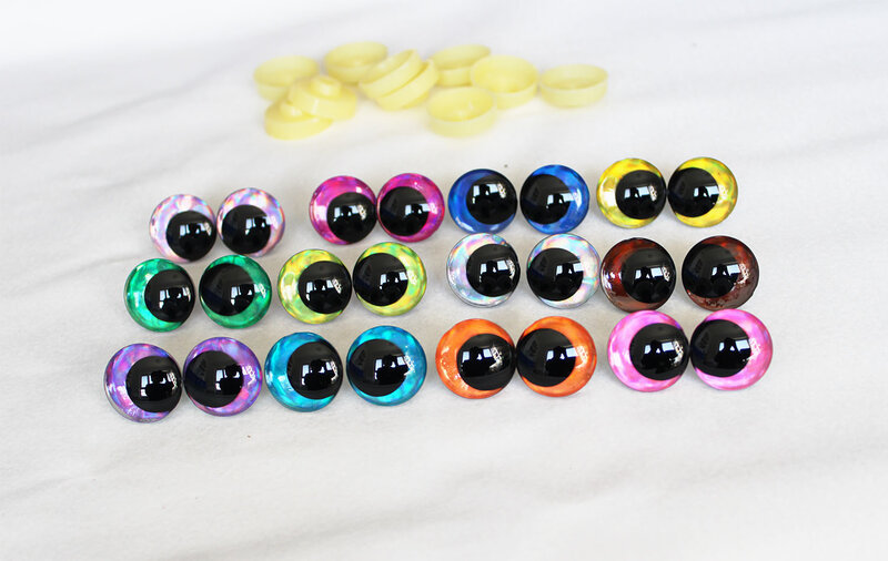 새로운 디자인 3D 반짝이 장난감 안전 눈 인형 눈동자, 하드 와셔, D12, 12 색, 12mm, 14mm, 16mm, 18mm, 20mm, 25mm, 30mm, 100 개
