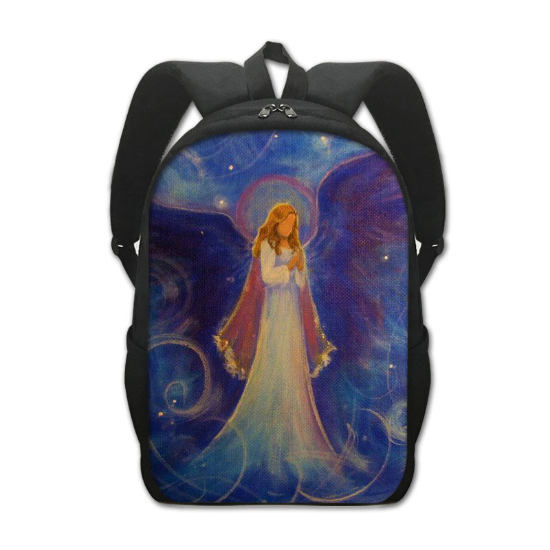 Lukisan minyak cetak agama ransel remaja laki-laki perempuan tas sekolah tas buku tas bepergian wanita ransel Laptop Hip Hop ransel