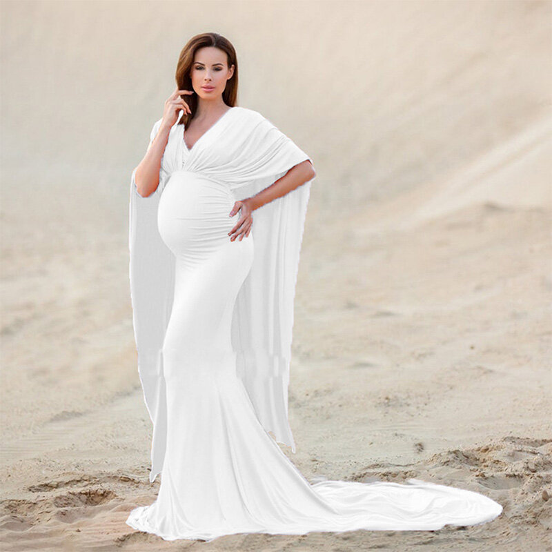Накидка дизайнерское летающее платье для беременных для фотосессии элегантное платье Макси длиной до пола для малышей