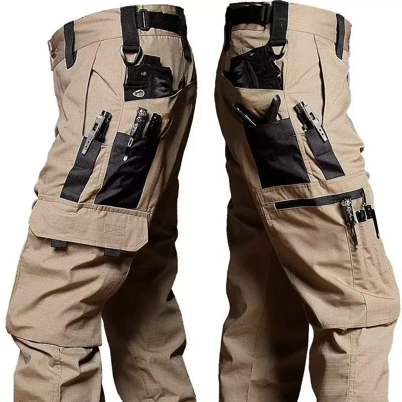 Celana taktis Camo celana panjang tempur Ripstop SWAT militer pria celana kargo Tentara tahan aus multi-saku luar ruangan