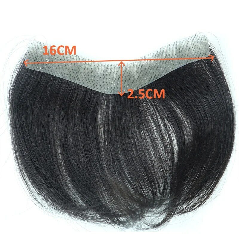 Parrucche frontali stile dritto Toupee V per uomo 100% capelli umani Remy pelle sottile protesi capillare da uomo in PU colore naturale