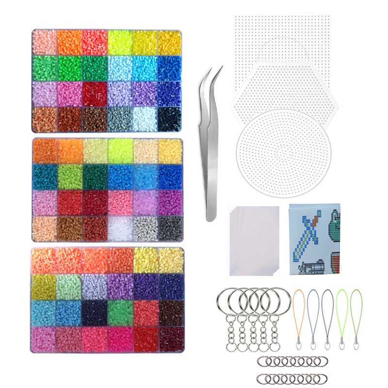 Hama Beads Pixel Art Puzzle para Crianças, DIY 3D Puzzles, Handmade Gift, Fusível Beads Toy, Ferro de Fusão, Pixel, 72 Cores, 48 Cores, 5mm, 2.6mm