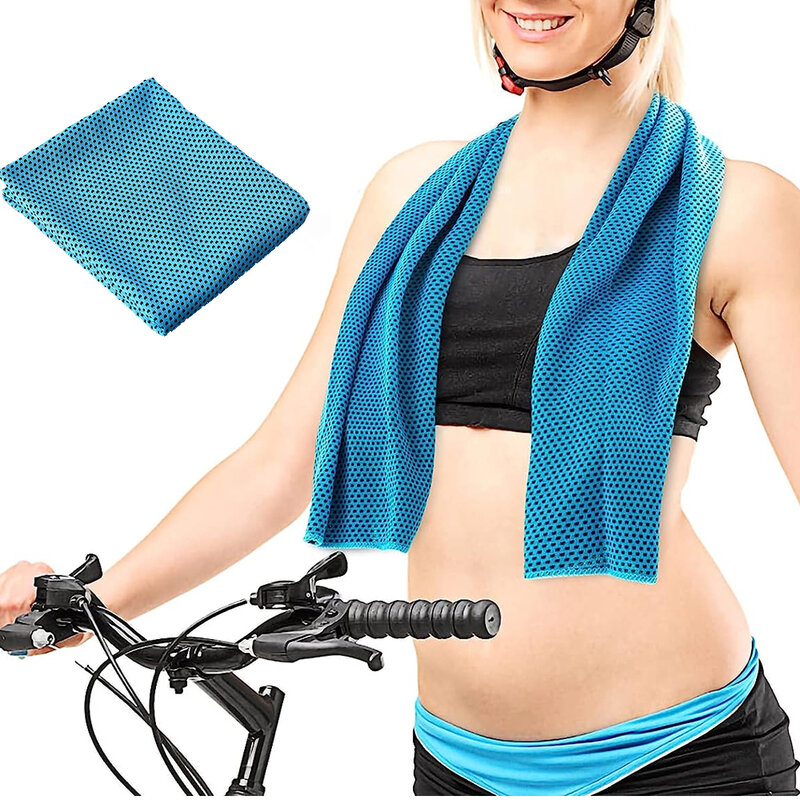 Handuk olahraga pendingin fisik serat mikro handuk tenun dingin instan ramah kulit untuk berlari bersepeda berenang perjalanan kebutuhan