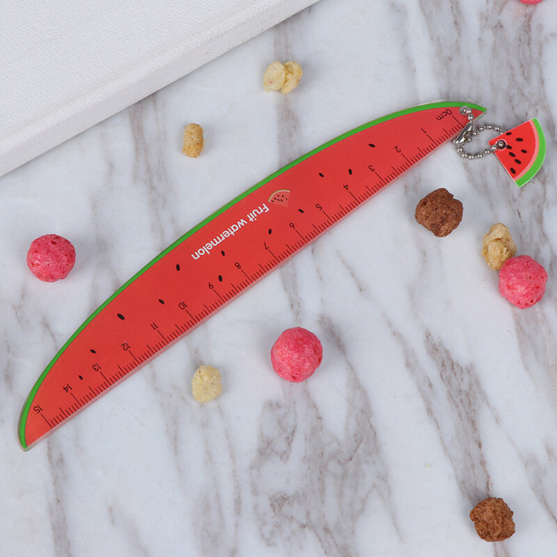 Plastikowe linijki prosto narzędzie pomiarowe uroczych owocowy wzór materiałów szkolnych
