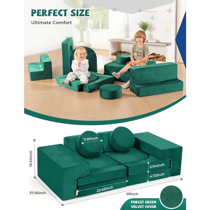 Пенопластовый диван для детей, диван для строительства форта, детские диваны, мини-диван 10s, мгновенное восстановление, стильная детская мебель