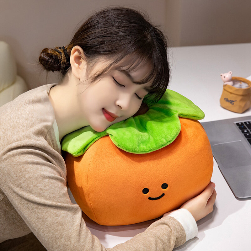 Simulation Fruit Apple Tomato Pear Orange Persimmon Pillow Kawaii Soft Stuffed Lifelike Creative Doll Plush Toys Kids Gift Decor
