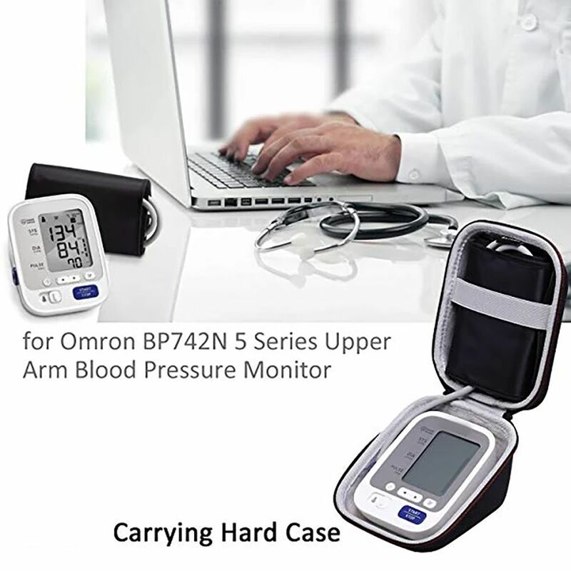 Portable Protective Case Outdoor Home Travel Storage Case Arm Blood Pressure Monitor Carrying Case for Omron 10 Series
