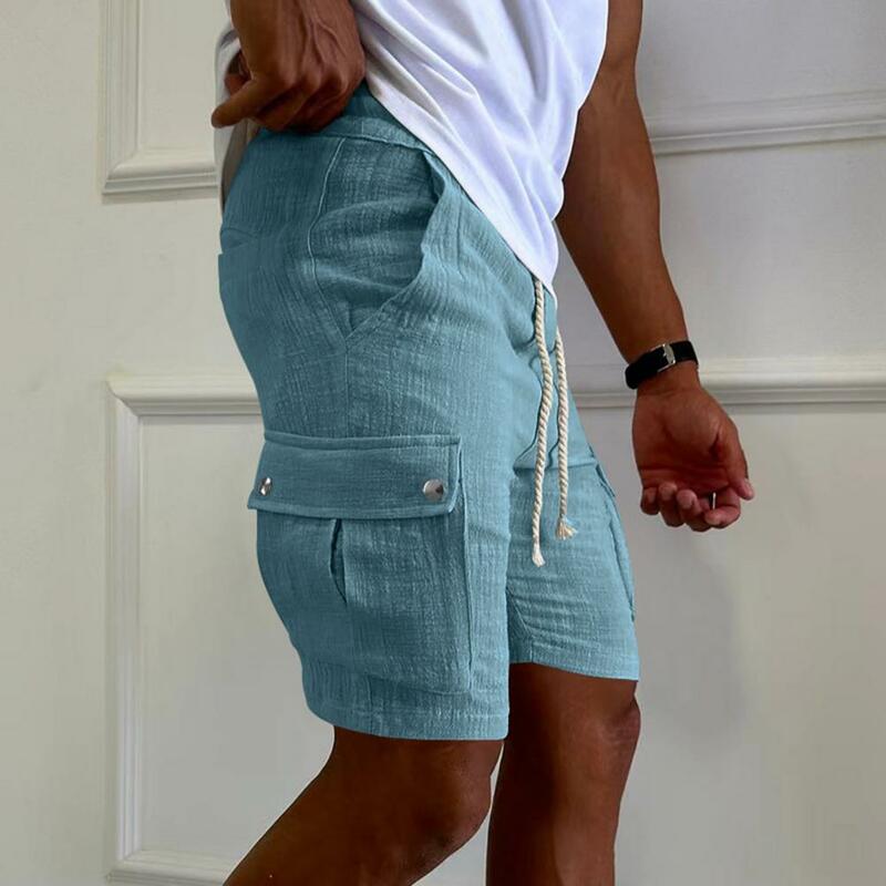 Men Overall Shorts Men's Quick-drying Cargo Shorts with Elastic Waistband Multiple Pockets for Running Wear Men Summer Cargo