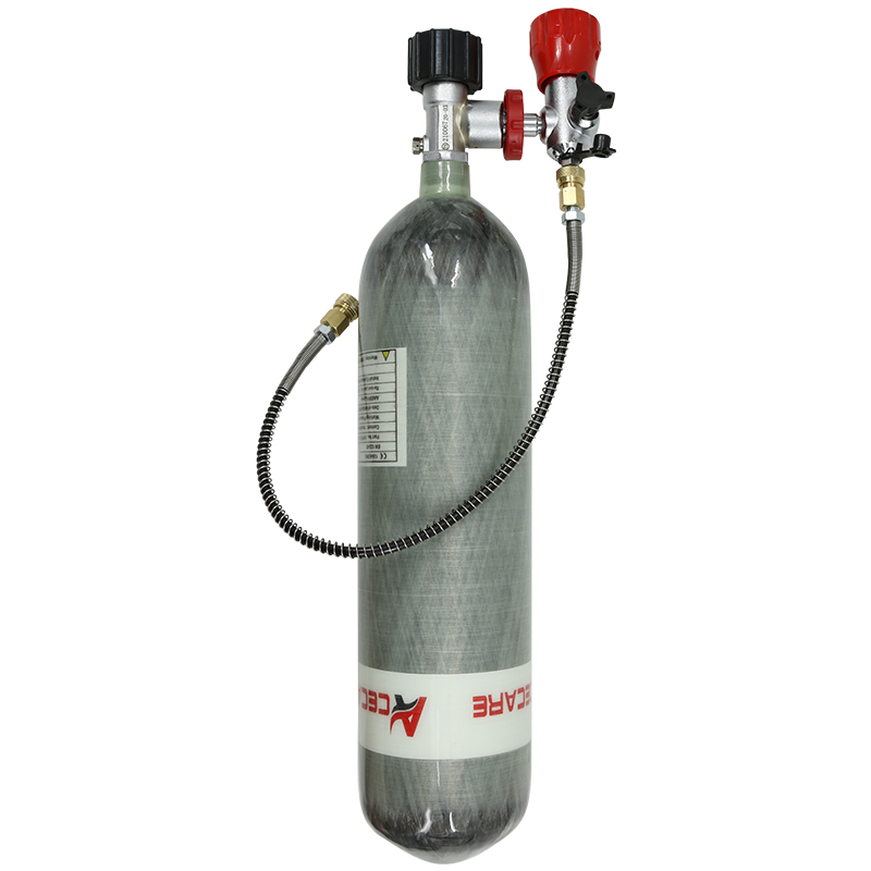 ACECARE 4500psi serbatoio d'aria 300bar 30Mpa cilindro in fibra di carbonio valvola ad alta pressione e stazione di archiviazione bottiglia subacquea per la sicurezza antincendio