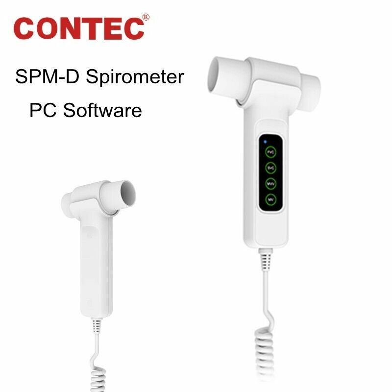 Contec-SPM-D Espirômetro Portátil com Software PC, Verificação Pulmonar Digital