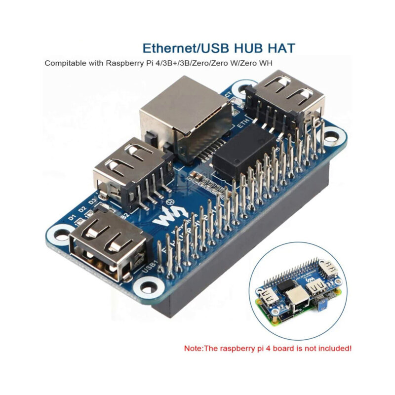 Kit de démarrage pour Raspberry Pi 0 ontari2 W 0W 2 W 3B Plus 3 4 modèle B 4B, carte Ethernet 6 000 USB HUB Tech HAT Shield, 5V