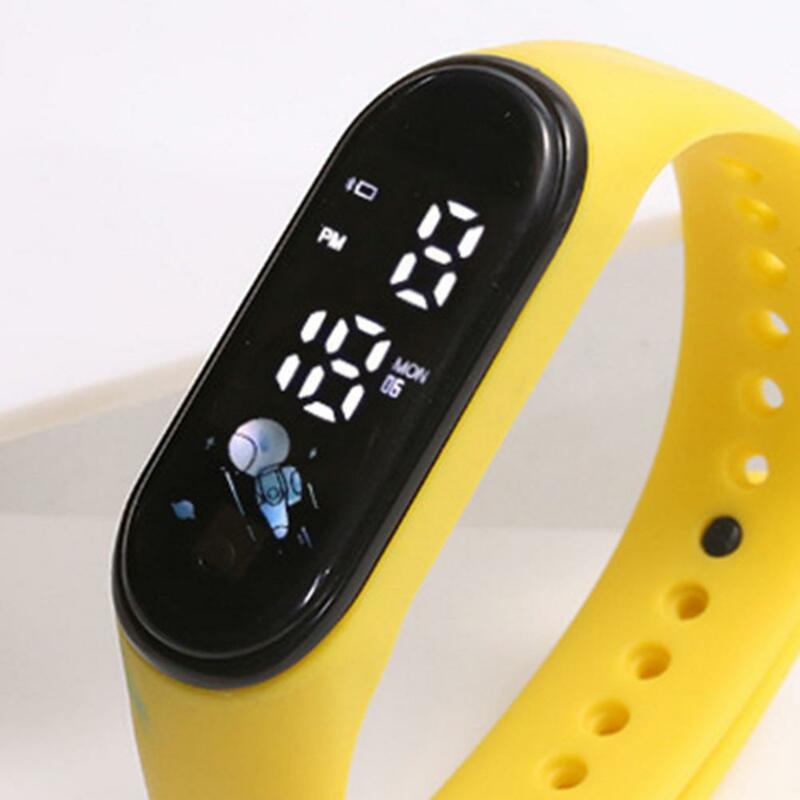 Dziecięcy zegarek na rękę duży wyświetlacz z wodoodpornym silikonowym ekranem dotykowym cyfrowy zegarek dla studentów