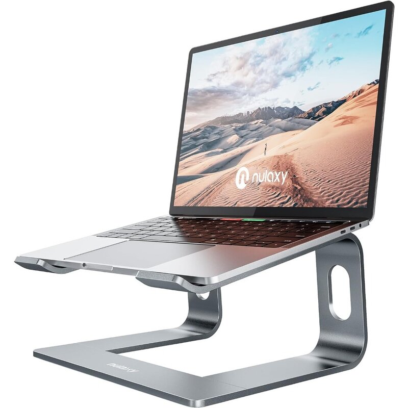 Nulaxy dudukan Laptop ergonomis, dudukan komputer Laptop dapat dilepas untuk meja, dudukan Notebook Riser Laptop Aluminium kompatibel