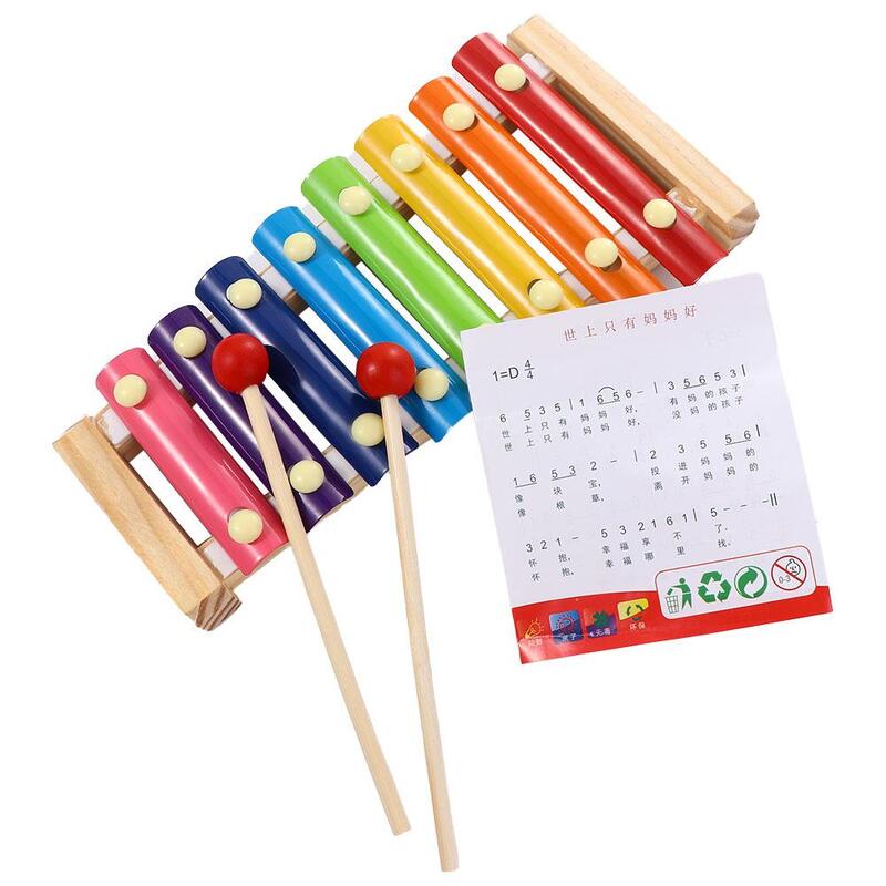 Marco de madera de ocho notas, juguetes educativos de madera, xilófono Musical divertido, instrumento Musical de juguete, instrumentos musicales